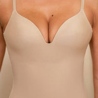 Push-up Silky bodysuit (integrated bra & V-Neckline)