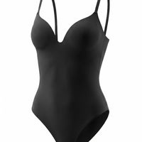 Push-up Silky bodysuit (integrated bra & V-Neckline)