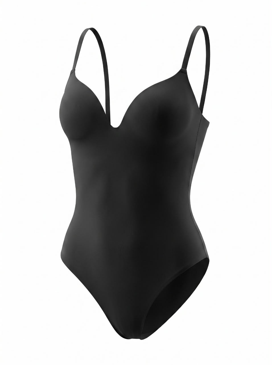 Push-up Silky bodysuit (integrated bra & V-Neckline)