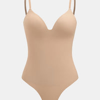 Push-up Silky bodysuit (integrated bra & V-Neckline)