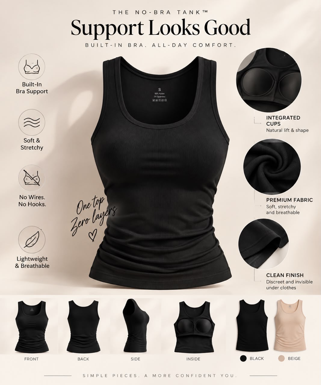 Built-In Bra Top Tank